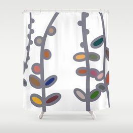 Elliptical Oval Shapes in Mid Century Style Shower Curtain