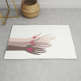 Hands of different races. Area & Throw Rug