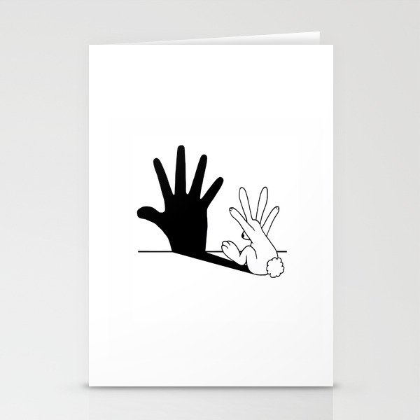 Rabbit Hand Shadow Stationery Cards