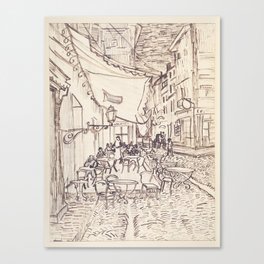 Cafe Terrace at Night (preliminary sketch) Canvas Print