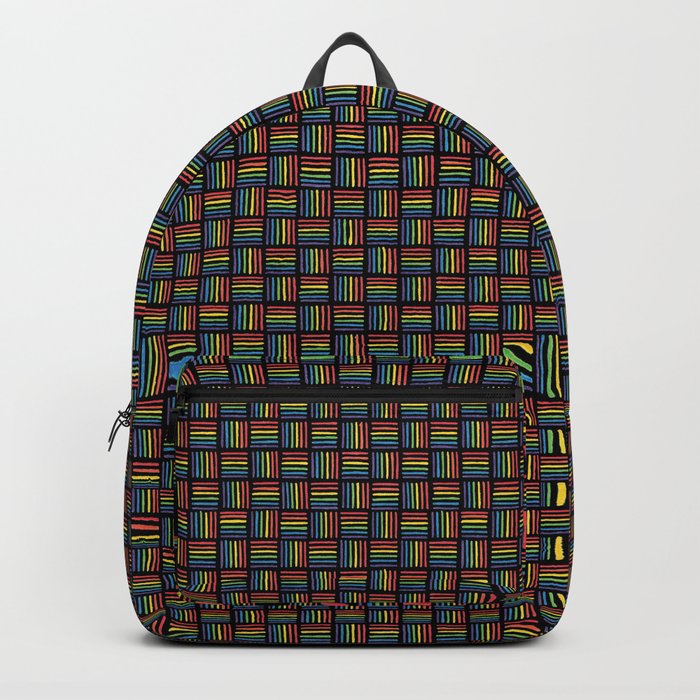 Rainbow Pattern: Black background Backpack