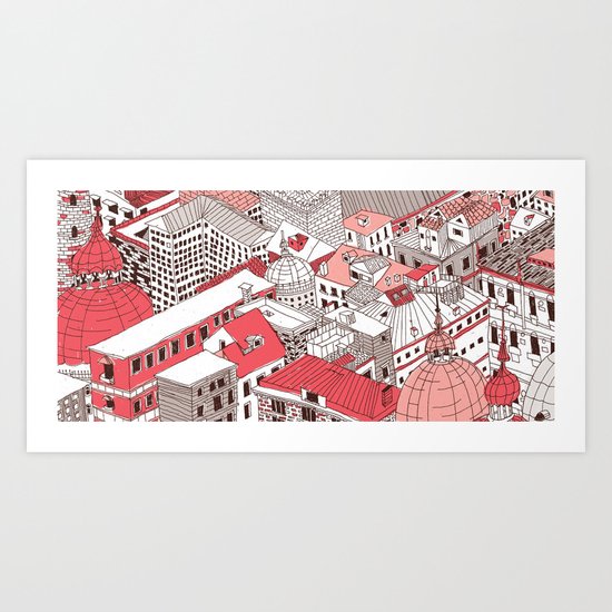 Red City Art Print