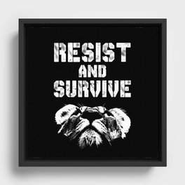 Political Protest Shirts Resist and Survive Bold Strong Message Political T-Shirts Gifts Framed Canvas