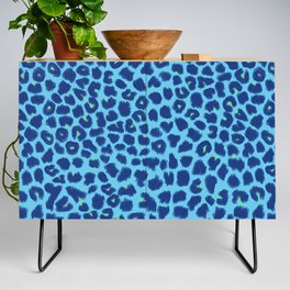 Leopard Print Blue Credenza