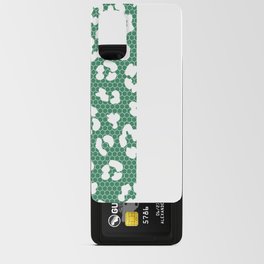 White Leopard Print Lace Vertical Split on Green Android Card Case
