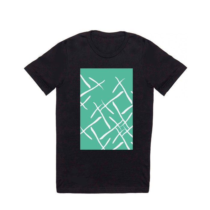 White cross marks on green background T Shirt