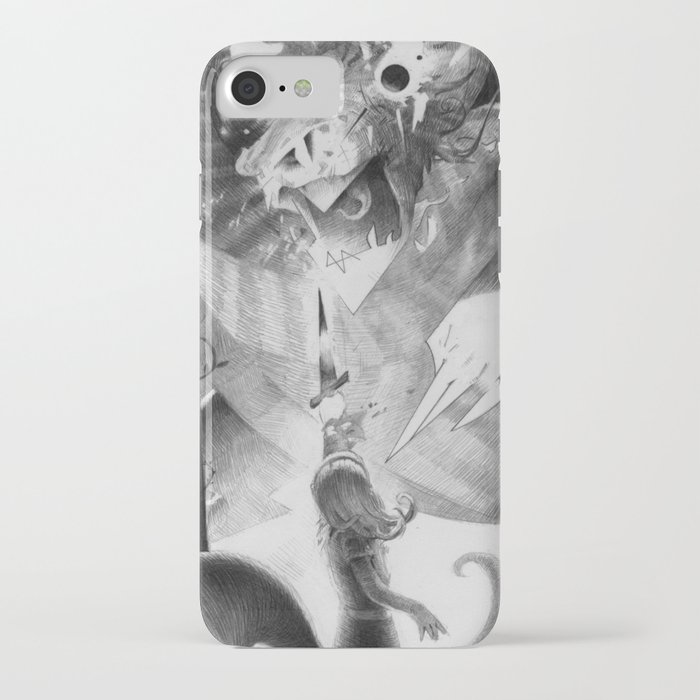 "Alice and the Jabberwocky" or "The Insanity Dragon" iPhone Case