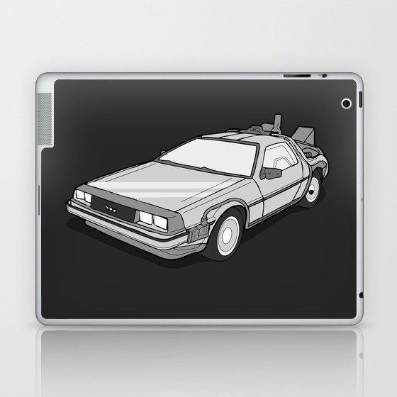 Back to the Future Delorean illustration Laptop & iPad Skin