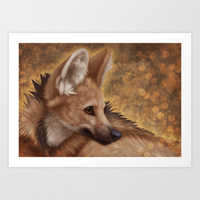 Maned Wolf Portrait Art Print