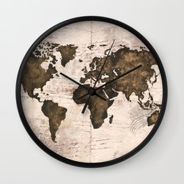 Coffee World Map Wall Clock