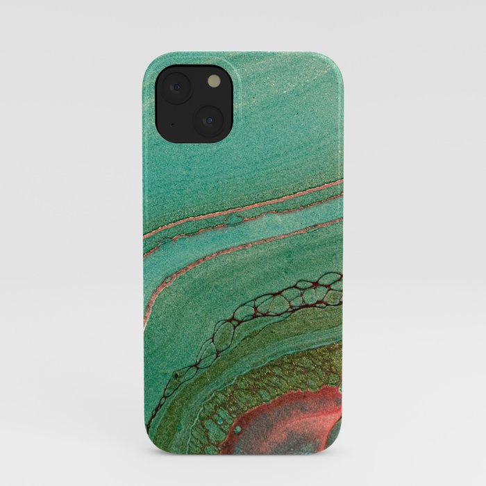 teal gold and pink acrylic agate iPhone Case