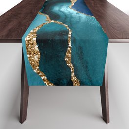 Ocean Blue Mermaid Marble Table Runner