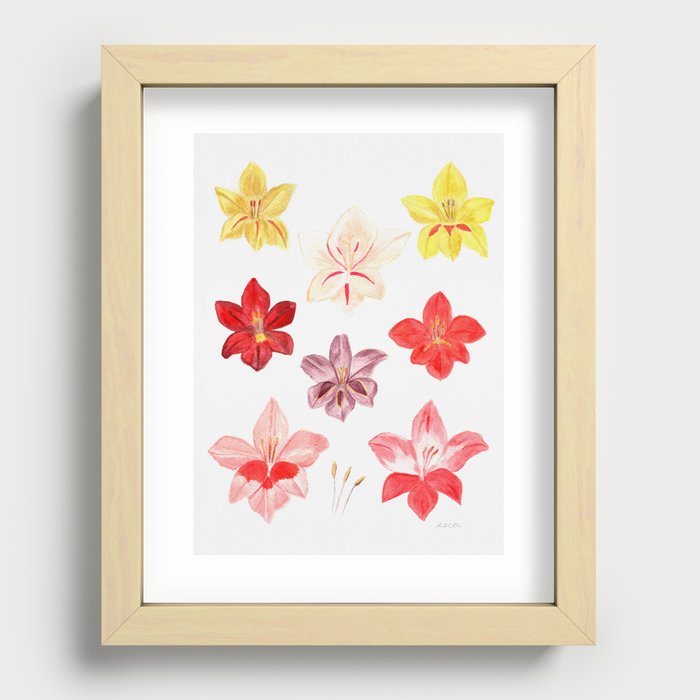 Botanical Flowers Recessed Framed Print