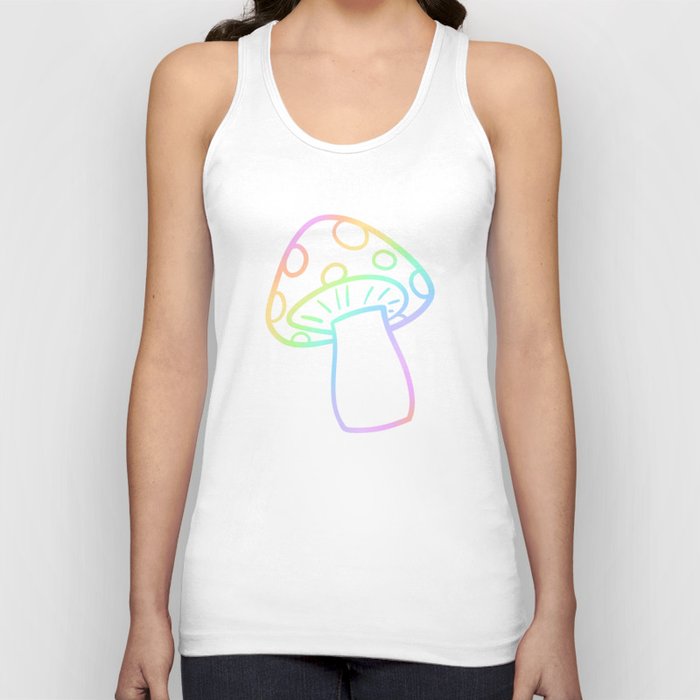 Pastel Rainbow Gradient Mushroom Tank Top