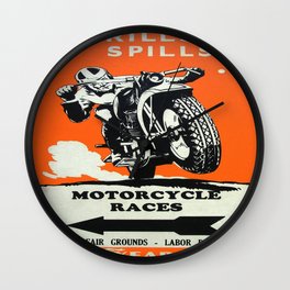 Vintage poster - Motorcycle Races Wall Clock