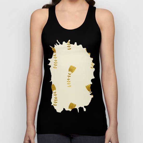 Cream Gold Foil 03 Unisex Tank Top