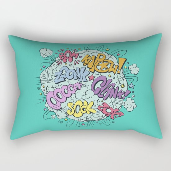 comic brawl Rectangular Pillow
