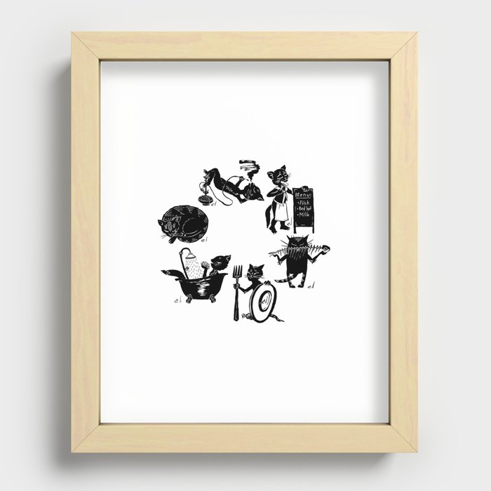 Hour of cats Recessed Framed Print