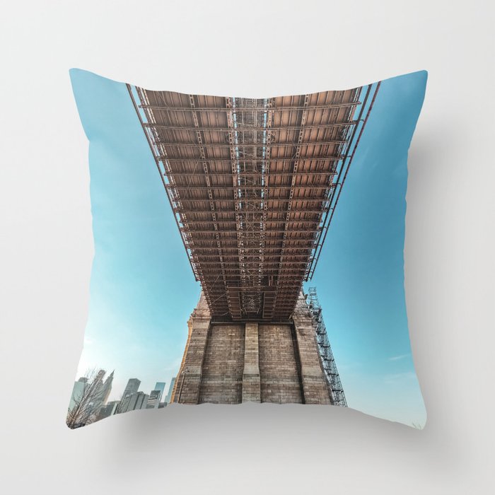 New York City Brooklyn Bridge Throw Pillow