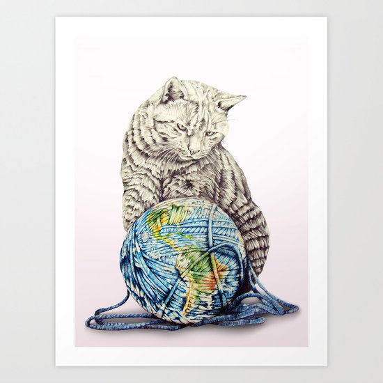 In which our feline deity shows restraint Art Print by J.P Ormiston ...