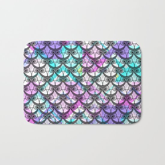 Frowning owls Bath Mat