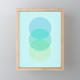 Abstraction_RAY_LIGHT_CIRCLE_BLUE_GREEN_NATURE_POP_ART_0531A Framed Mini Art Print
