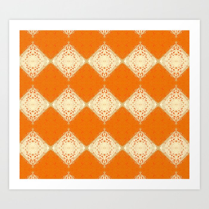 Diamond Tragedy Orange Art Print