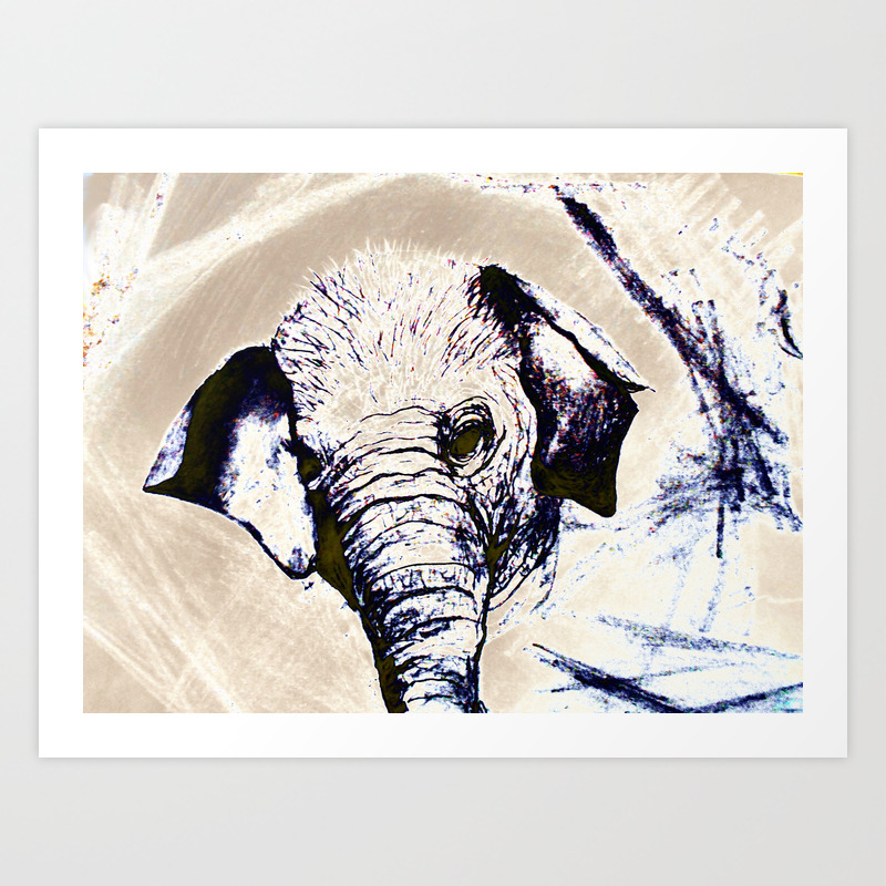 Abstract Elephant For Mom Art Print By Rokinronda Society6