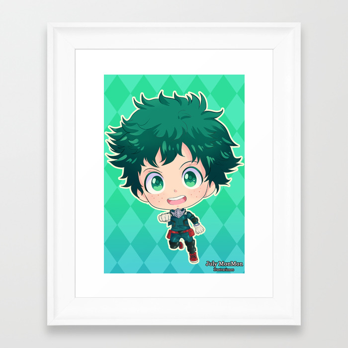 Midoriya Izuku Chibi Framed Art Print By July Monmon Society6