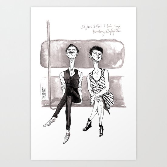 F-Train Snobs by Kat Mills Art Print