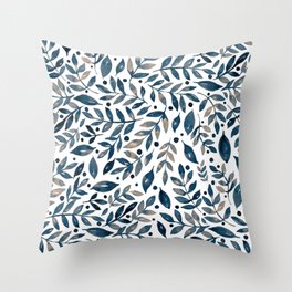 Seasonal branches and berries - neutral Throw Pillow