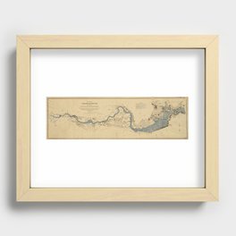 Vintage Map of The Charles River (1894) Recessed Framed Print