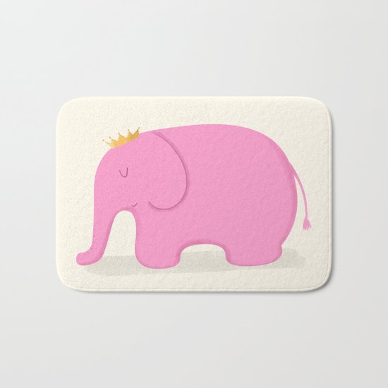 Queen Pink Elephant Bath Mat