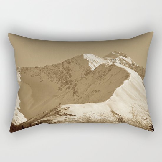 Majestic Mountain - Sepia Rectangular Pillow
