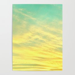 Green Yellow Sunset Poster