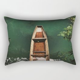 China Photography - Boat Floating Over The Turquoise Water Rectangular Pillow