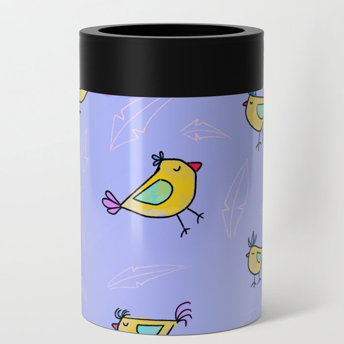 multicolor abstract birds baby Can Cooler