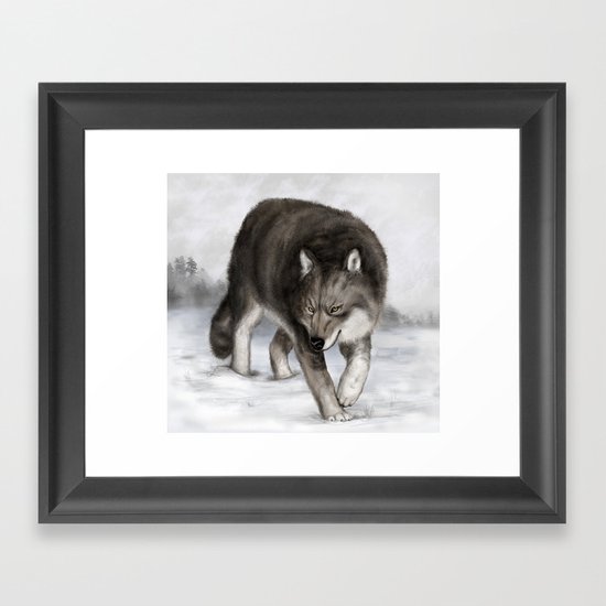 Arctic wolf Framed Art Print