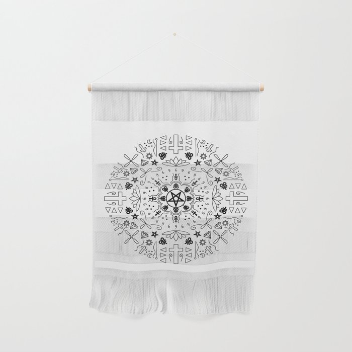 Satanic Mandala - White Wall Hanging