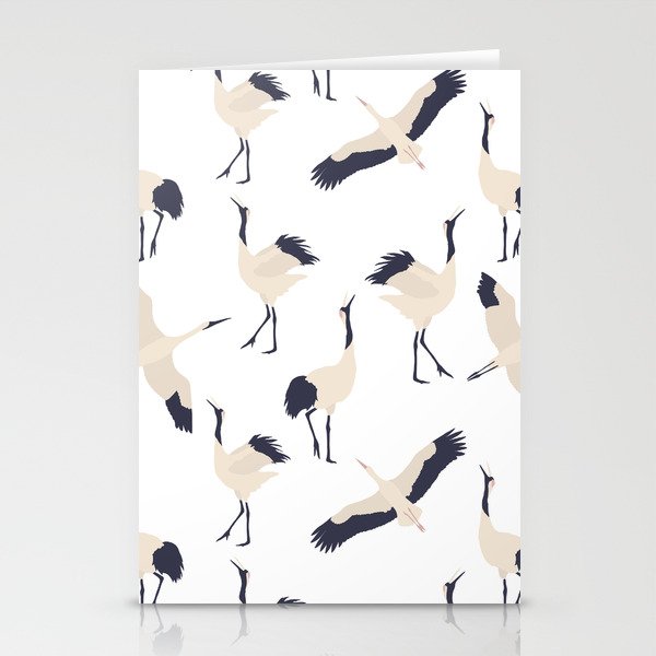 Rising Cranes pattern Stationery Cards