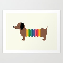 Rainbow Dooooog Art Print
