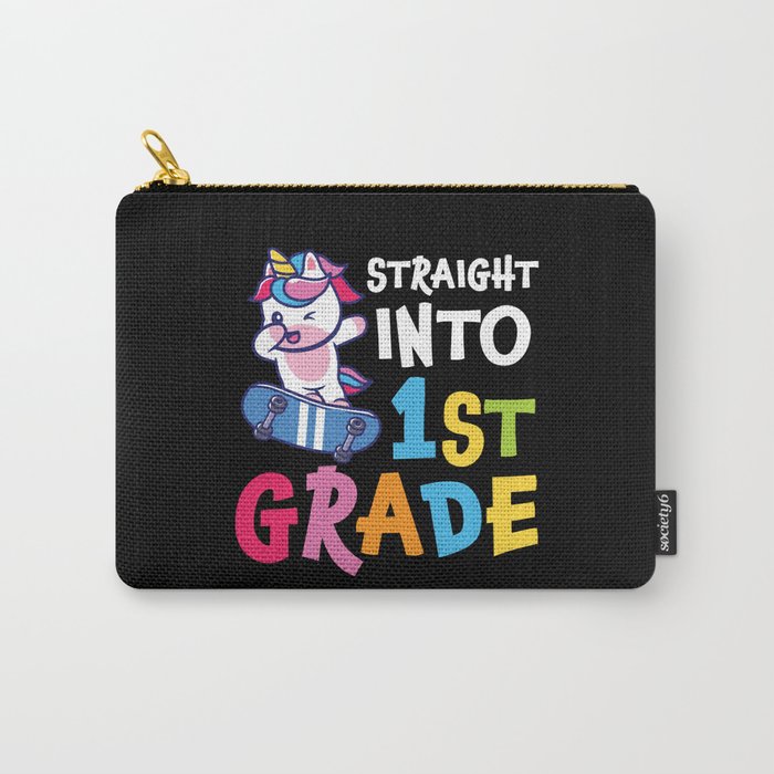 Straight Into 1st Grade Dabbing Unicorn Carry-All Pouch