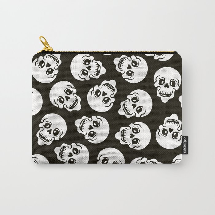 Black and White Skull Carry-All Pouch