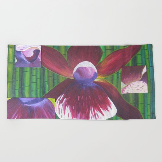 The Many Faces of Orchids Beach Towel