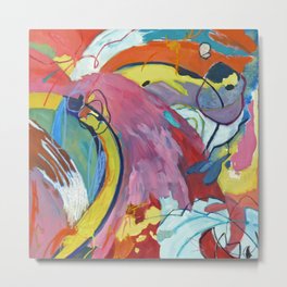 Eye of the Storm Metal Print | Pastel, Expressionism, Orange, Abstract, Oil, Painting, Yellow, Pink 
