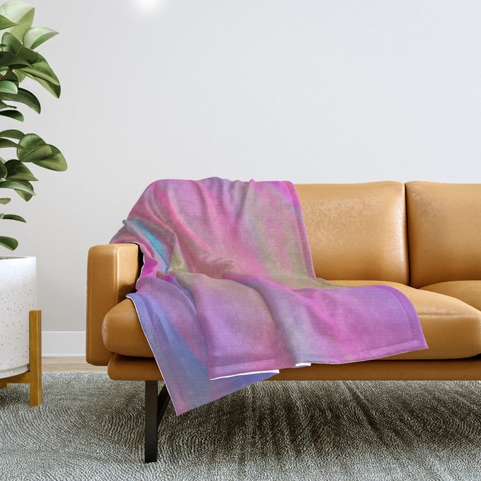 Neon Flow Nebula #6 Throw Blanket