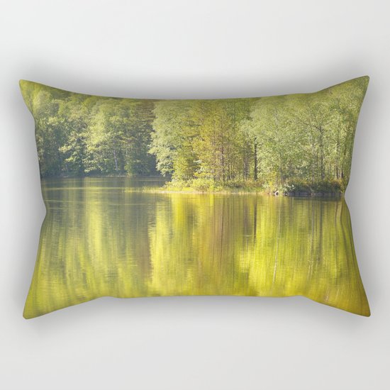 Summer Green Reflection Rectangular Pillow