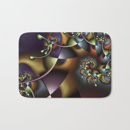 The Joker Multicolored Fractal Spiral Bath Mat