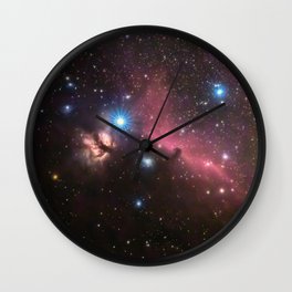 Horsehead and flaming tree nebula, in the constellation of Orion, Milky Way Wall Clock