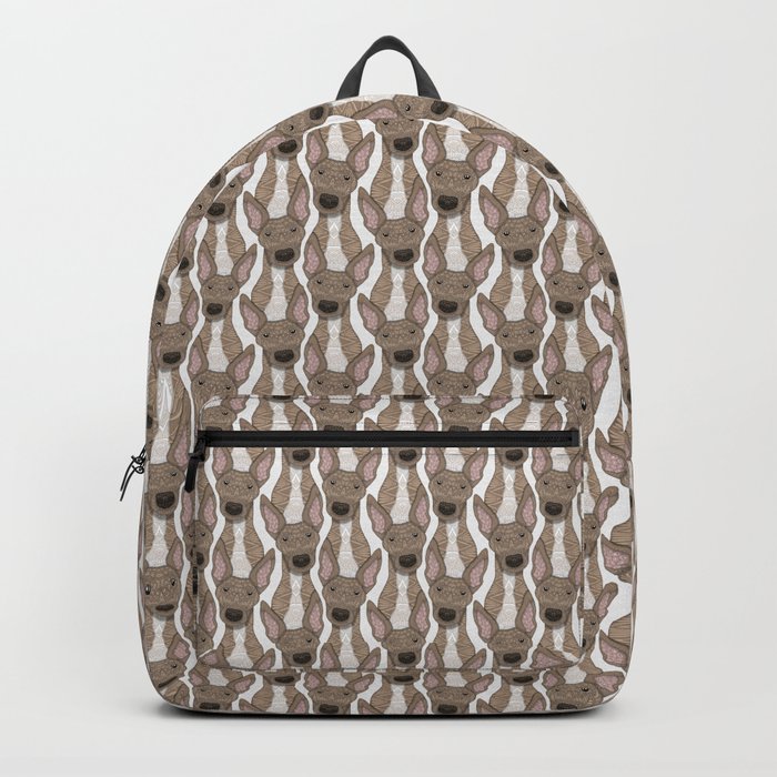 Cute Fawn Greyhound with white belly Backpack